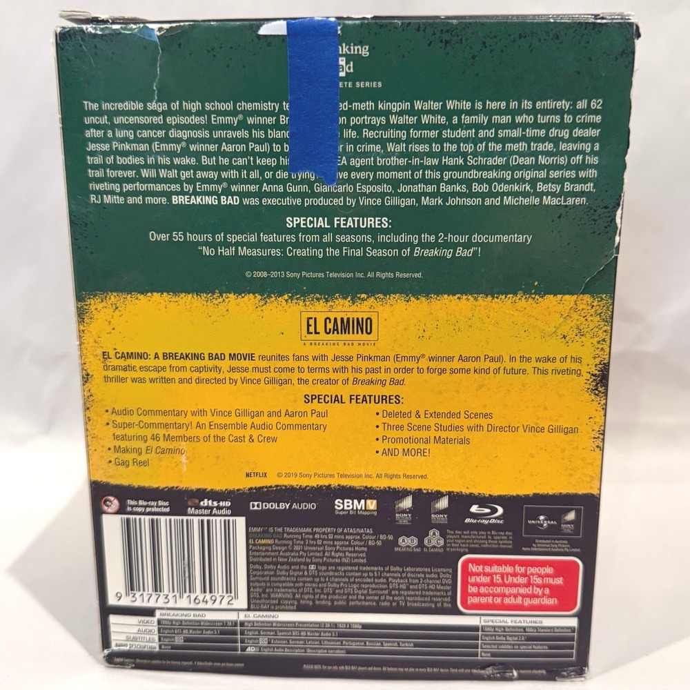 Breaking Bad Complete Series + El Camino Blu-ray 16-Disc Box Set - Picture 2 of 5